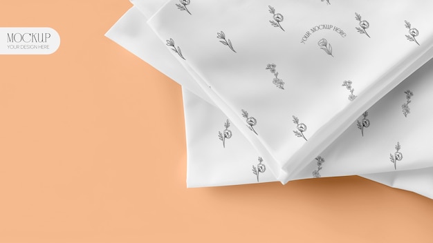 PSD embroidered napkin mockup  design