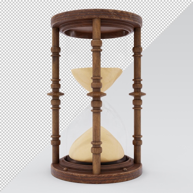 embudo de arena de vidrio de hora de madera