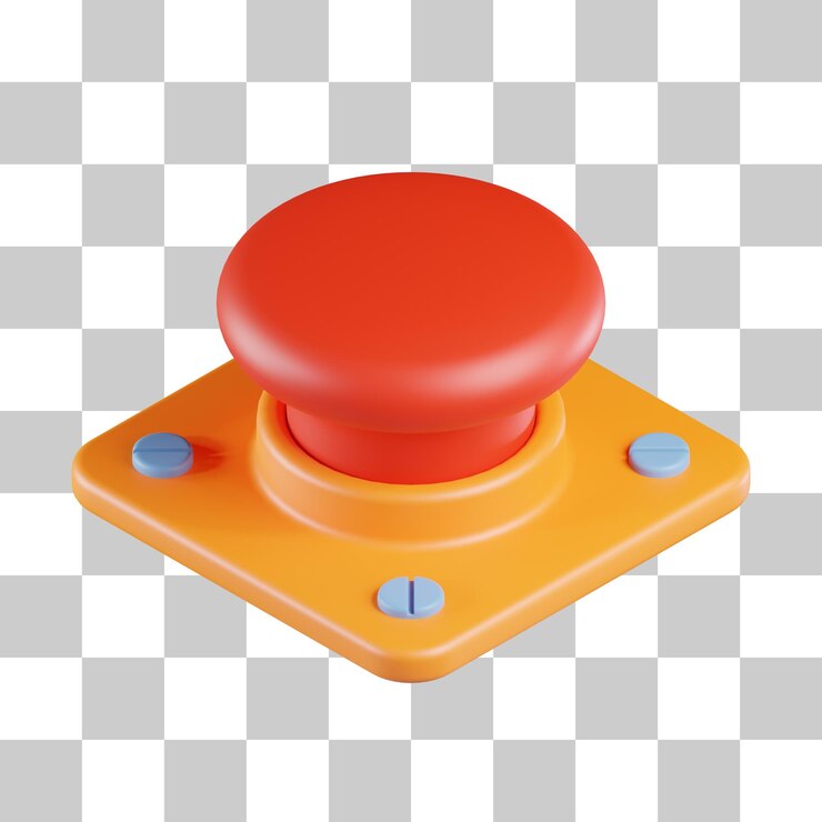 PSD emergency button 3d icon
