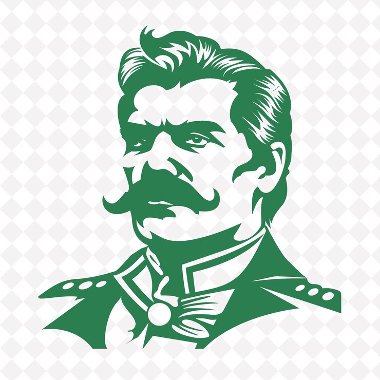 PSD emiliano zapata con dibujos de carbón icon figura dibujada con diseño vectorial de símbolos creativos de méxico