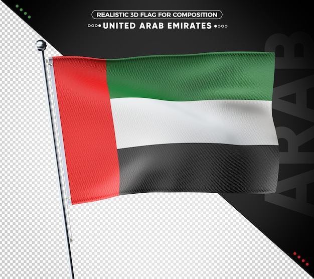 Emiratos árabes unidos bandera con textura 3d para composición