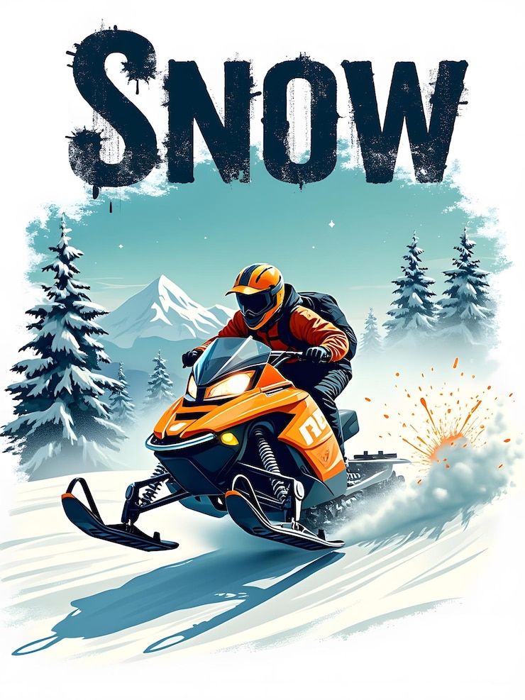PSD emocionantes paseos en motos de nieve en pleno invierno
