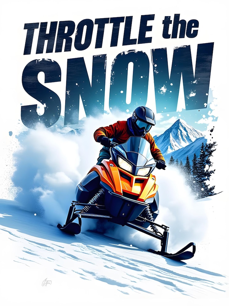 PSD emocionantes paseos en motos de nieve en pleno invierno