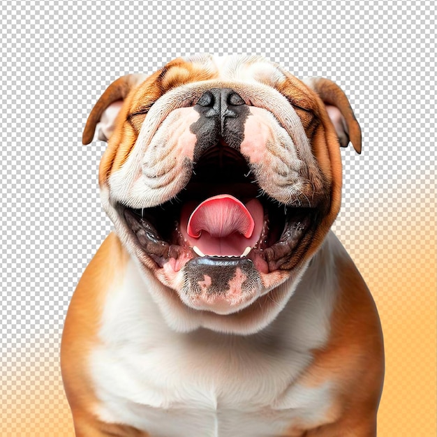 Emociones de bulldog inglés en un fondo transparente