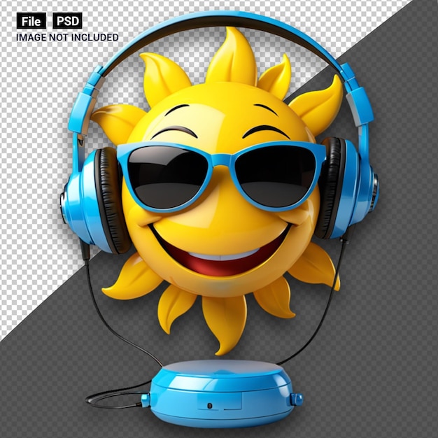 PSD emogi de sol sonriente en 3d