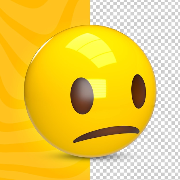 PSD emoji 3d abatido triste mirando hacia un lado