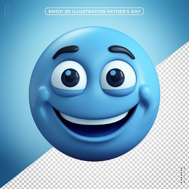 PSD emoji 3d bleu illustration