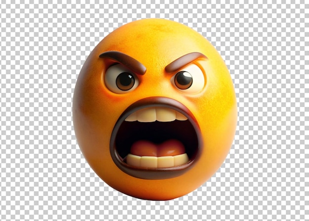 PSD emoji en 3d con una cara enojada