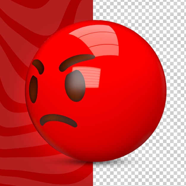 PSD emoji 3d en colère rouge en colère regardant sur le côté