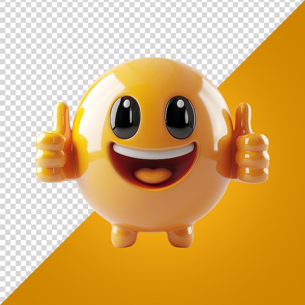 PSD emoji 3d com sinal ok em fundo transparente