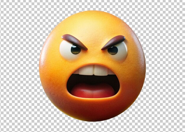 PSD emoji 3d com um rosto zangado