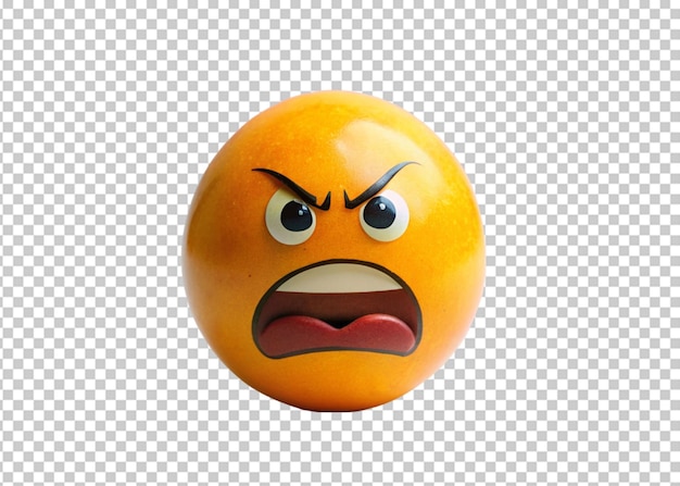 PSD emoji 3d com um rosto zangado