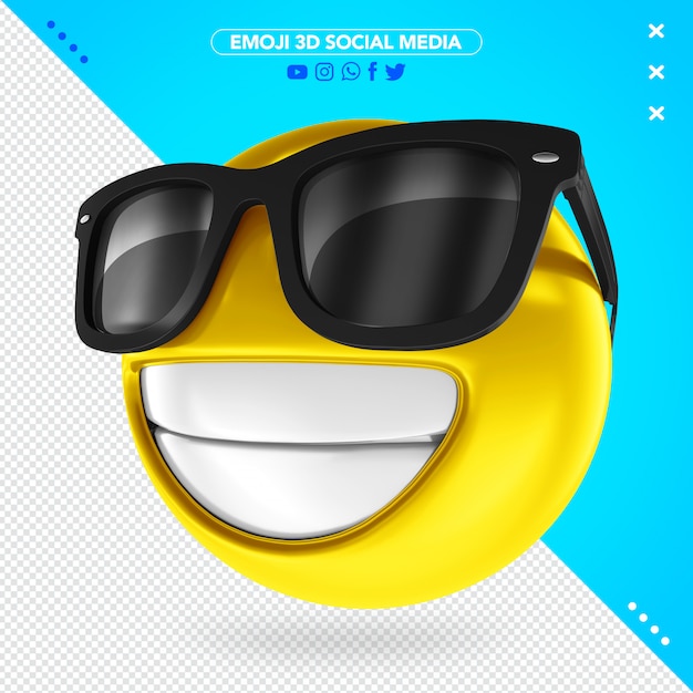Emoji 3D con occhiali neri