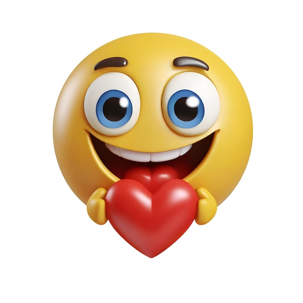 PSD emoji en 3d con un corazón