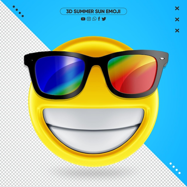 emoji 3d de gafas de sol y lentes de colores