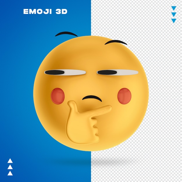 Emoji 3d in 3d-rendering isoliert