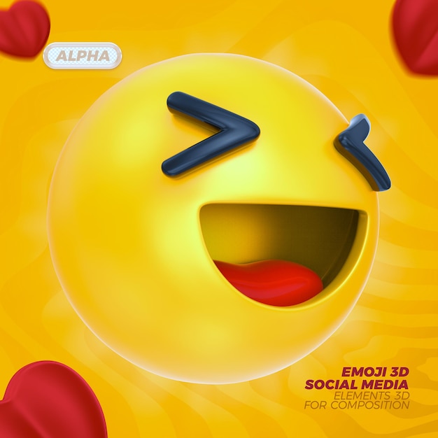 PSD emoji 3d médias sociaux