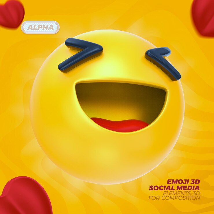 PSD emoji 3d médias sociaux