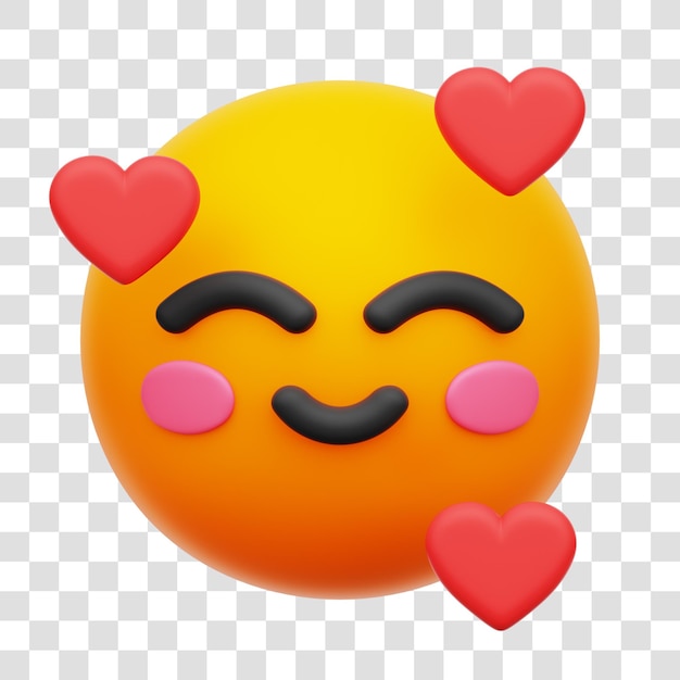 Emoji 3D-Rendering Icon Isolierter durchsichtiger Hintergrund