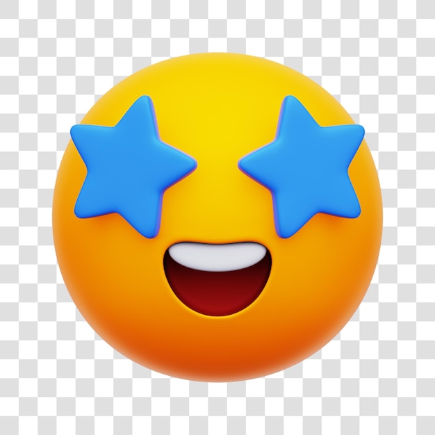 Emoji 3D-Rendering Icon Isolierter durchsichtiger Hintergrund