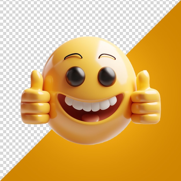 Emoji 3d con el signo ok en un fondo transparente