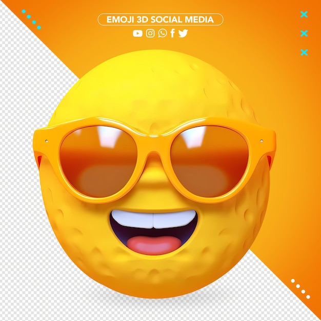 Emoji 3d sorridente de óculos