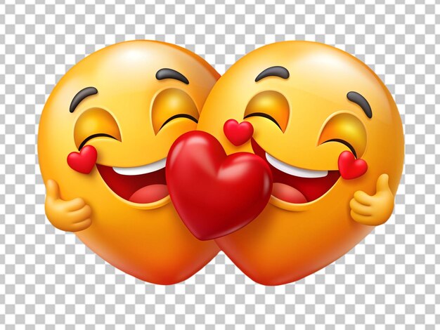 PSD emoji abraçando outro emoji com amor