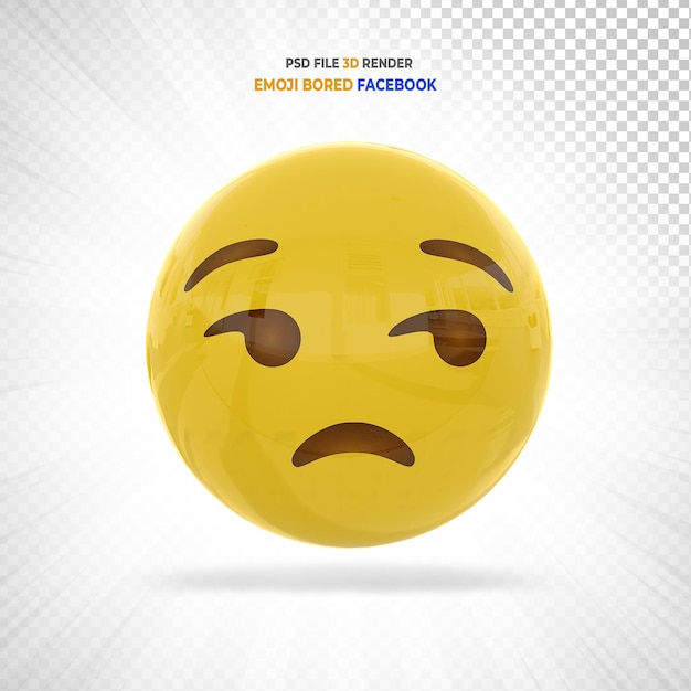 PSD emoji aburrido facebook 3d render