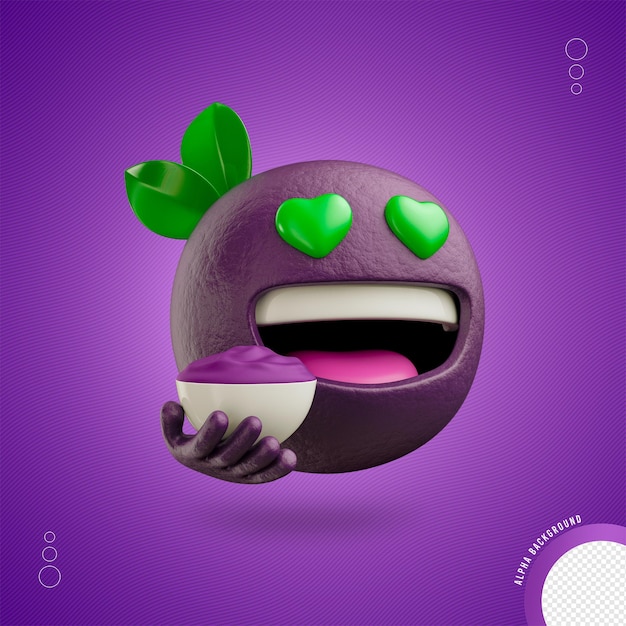 PSD emoji acai 3d-zeichentrickfilm