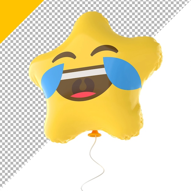 PSD emoji alegría globos estrella 3d