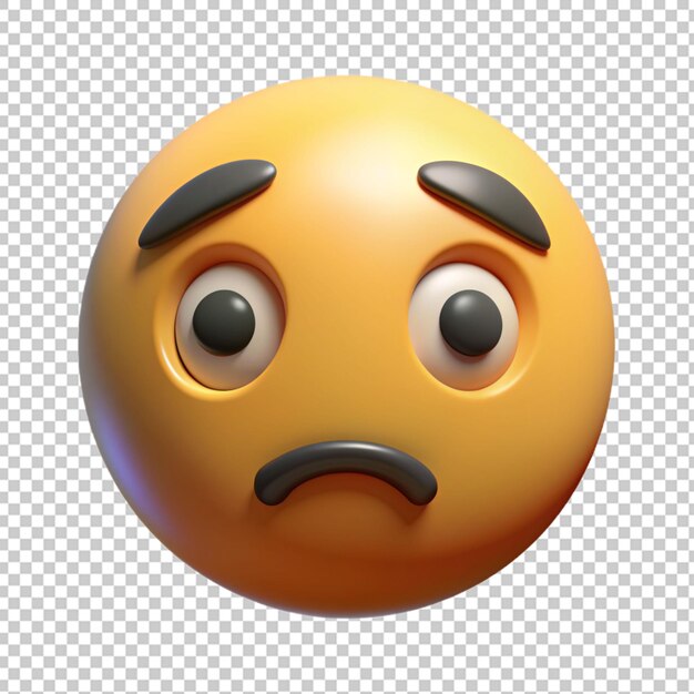 PSD emoji amarillo en 3d aislado con emoji expresivo en fondo png