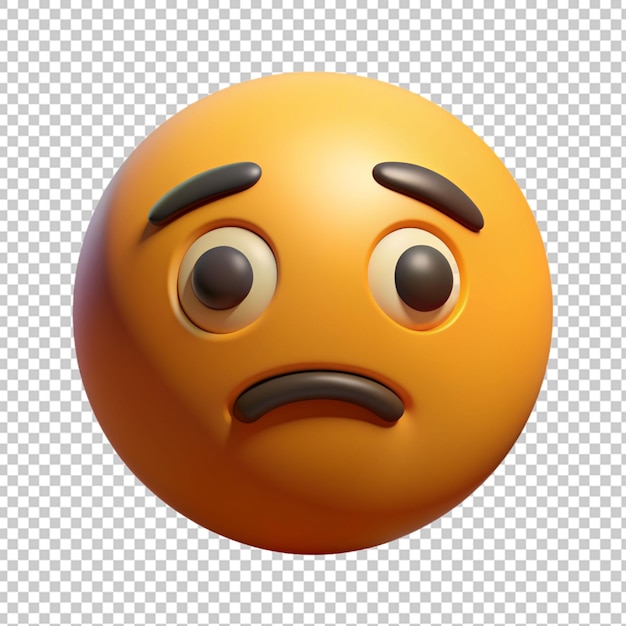 PSD emoji amarillo en 3d aislado con emoji expresivo en fondo png