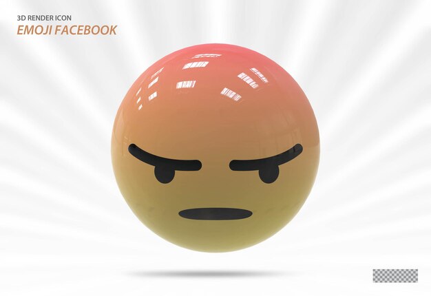 Emoji arrabbiato su Facebook 3d