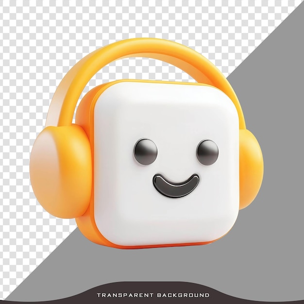 El emoji de los auriculares 3D felices