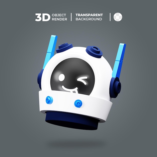 Emoji de burla de robots en 3d