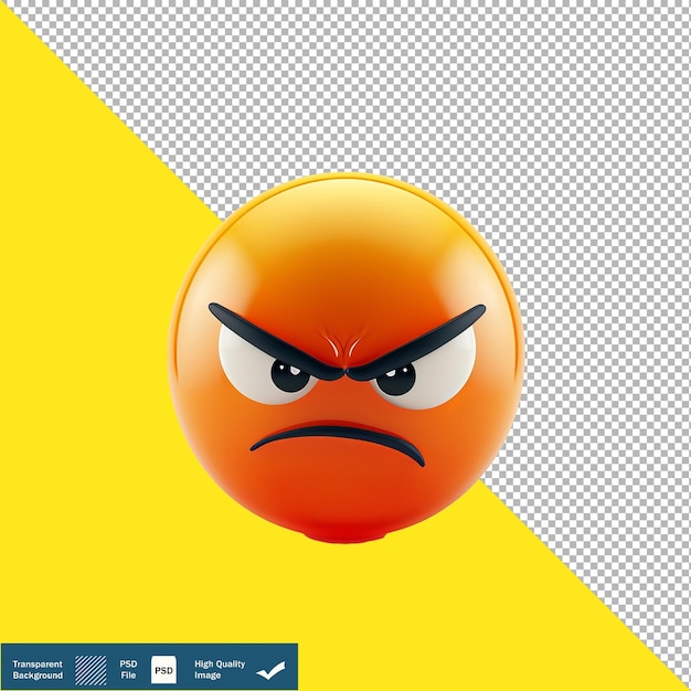 Emoji de cara enojada aislado en fondo blanco png transparente psd