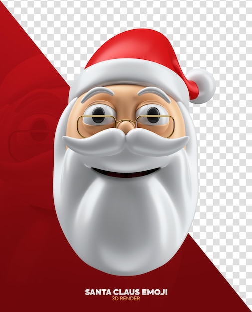 PSD el emoji de la cara feliz de papá noel en 3d