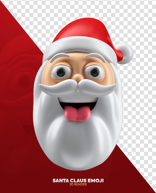 El emoji de la cara feliz de papá noel en 3d