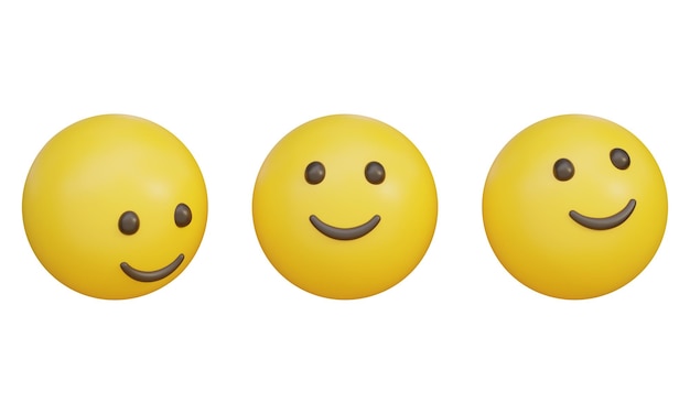 El emoji de la cara sonriente es un icono 3D.