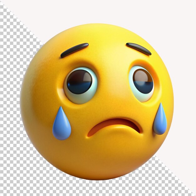 PSD emoji de cara triste en un fondo transparente