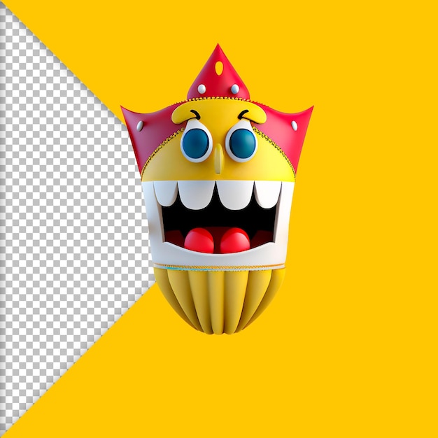 emoji de carnaval amarillo y rojo