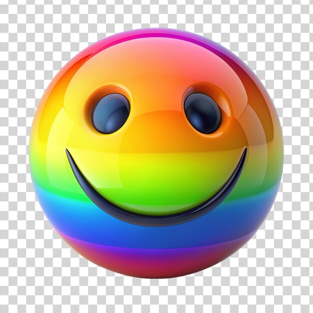 PSD un emoji coloré souriant isolé sur un fond transparent