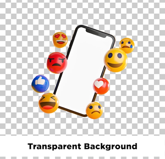 Emoji com telefone móvel fundo transparente