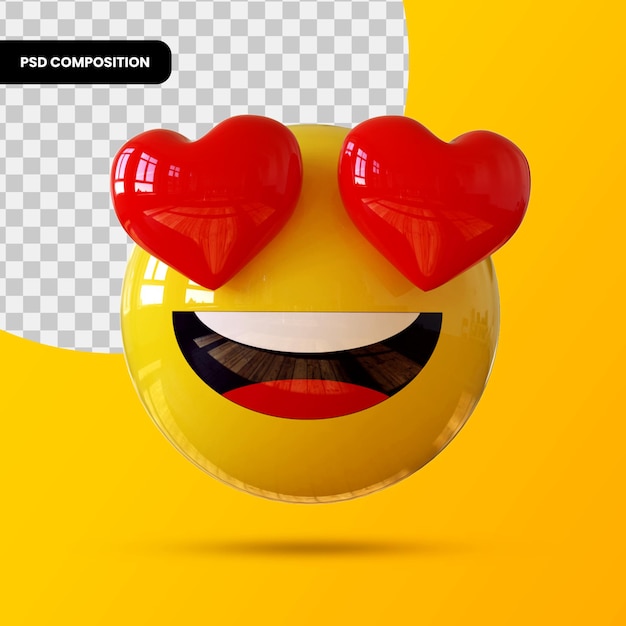 Emoji de corazón 3d para maquillaje Premium Psd