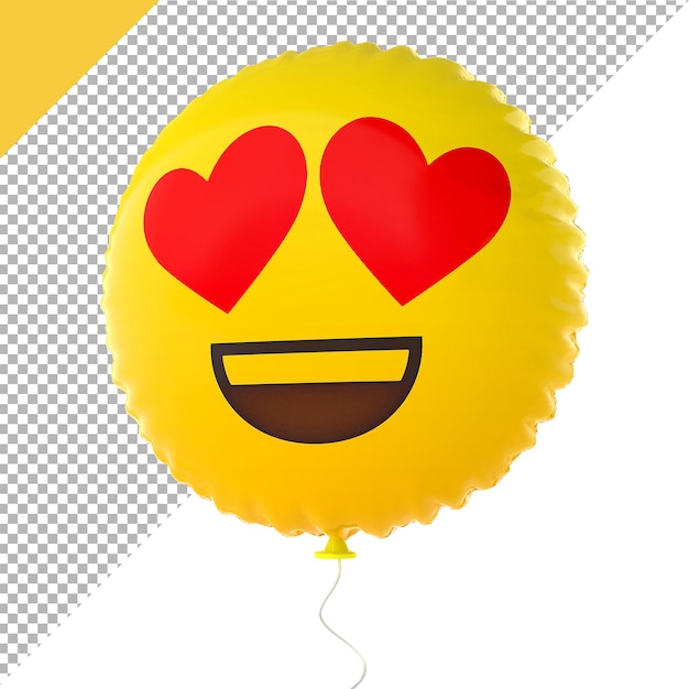 Emoji corazón globos 3d render