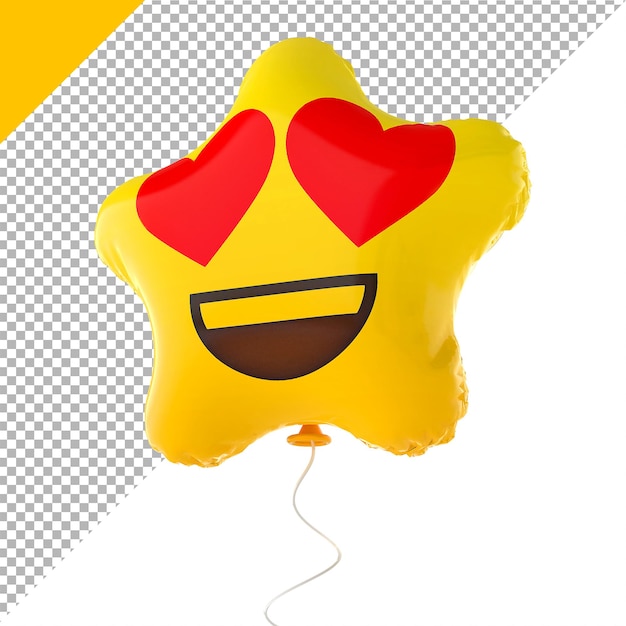 PSD emoji corazón globos estrella 3d