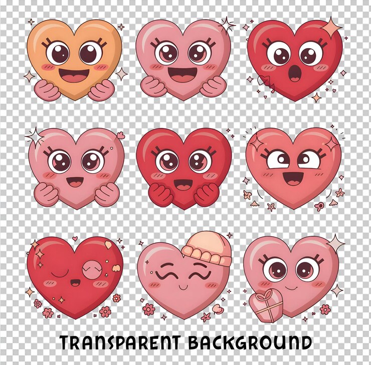 Los emoji del corazón de Kawaii