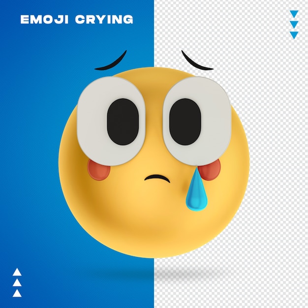 PSD emoji crying 3d rendering isolated