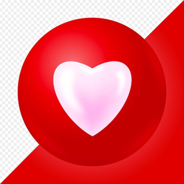 PSD emoji de amor isolado em 3d