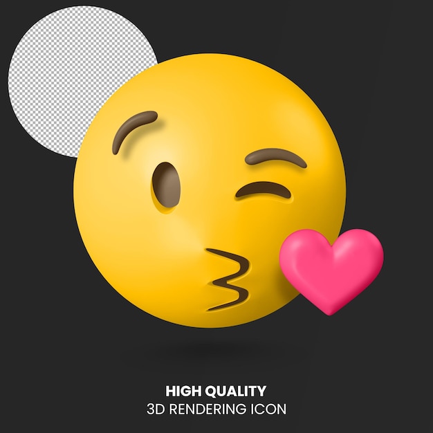 PSD emoji de beijo